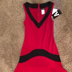 A-List red sheath dress.